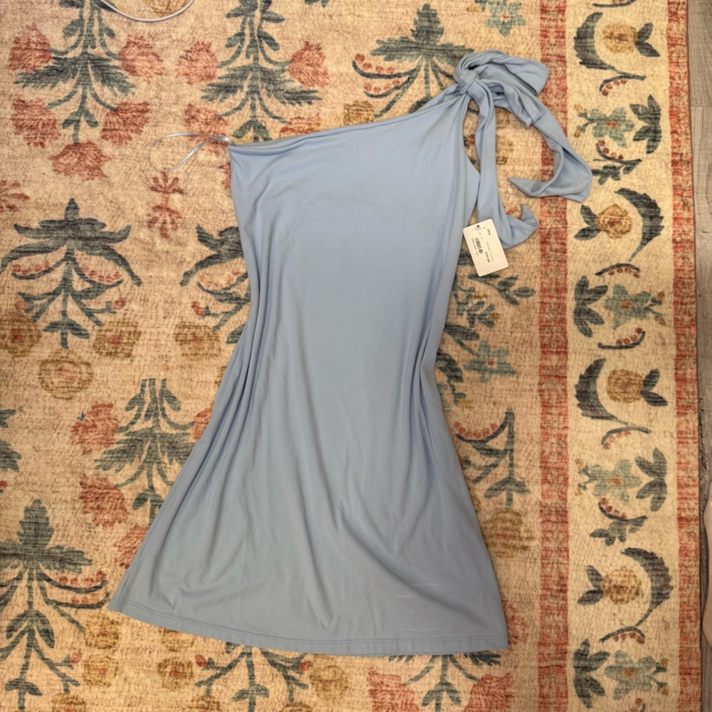 Susana Monaco Sky Blue Shoulder Tie Dress